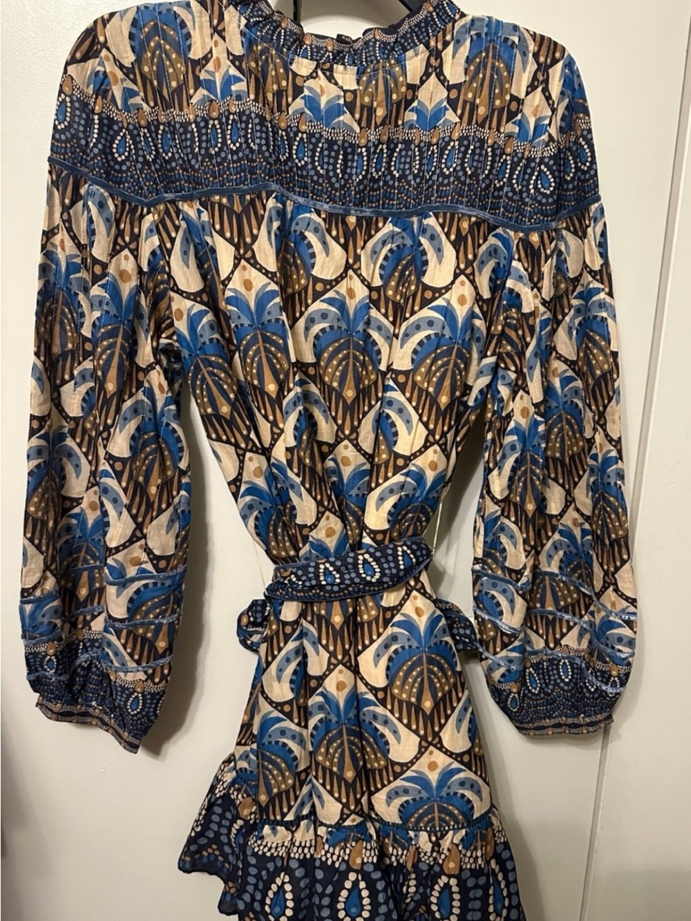 FARM Rio Blue and Tan Cocopalm Mini Dress Size Medium - Picture 5 of 7